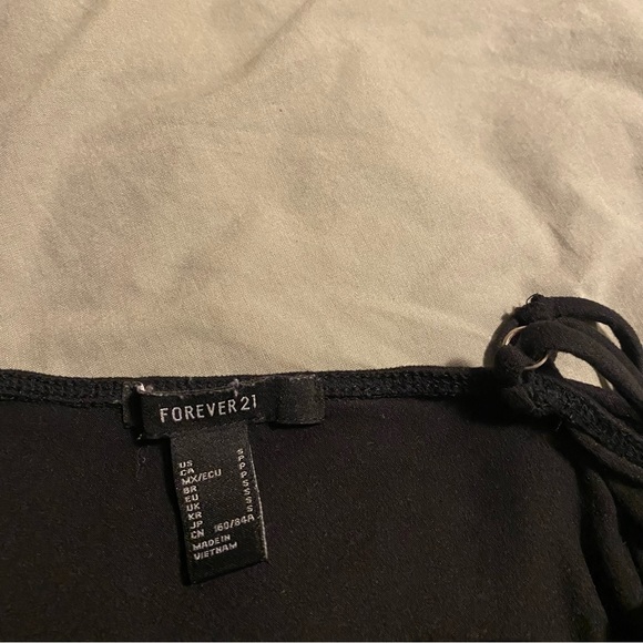 BLACK FOREVER 21 BUSTIER BODYSUIT SMALL - Picture 3 of 4